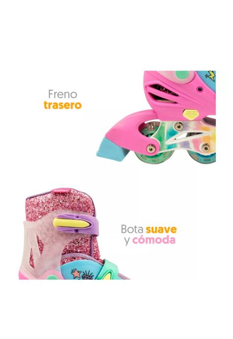 Patines en línea Rush Girl-2025 ajustables T 34-37, rosado-2