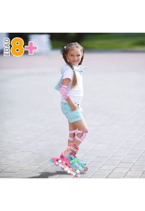Patines en línea Rush Girl-2025 ajustables T 34-37, rosado-3