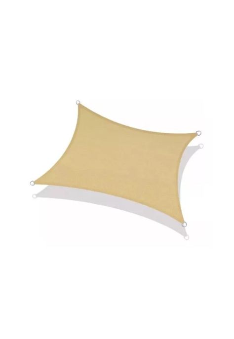 Toldo vela sombra rectangular para patio 6x4 mts beige-0