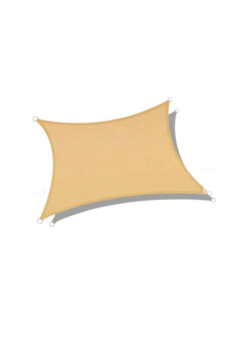 Toldo vela sombra rectangular para patio 6x4 mts beige-1