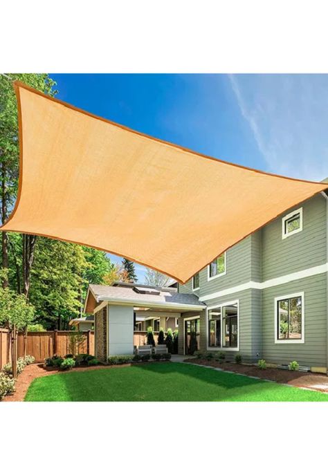 Toldo vela sombra rectangular para patio 6x4 mts beige-6