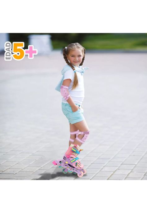 Patines 2 en 1, 3 ruedas talla 29 a 33, rosado-5