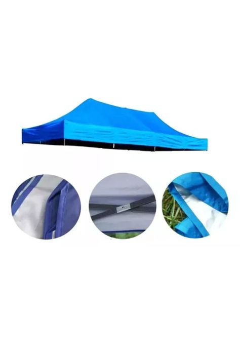 Carpa de repuesto, filtro UV, toldo plegable, araña, 3x4.5 m, color azul-0