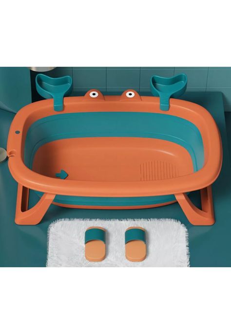 Tina cangrejo plegable con malla reforzada, color naranja-0