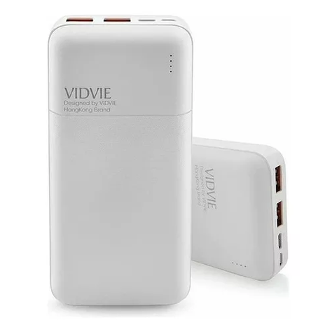 Power bank Vidvie de 20000 mAh color blanco-0