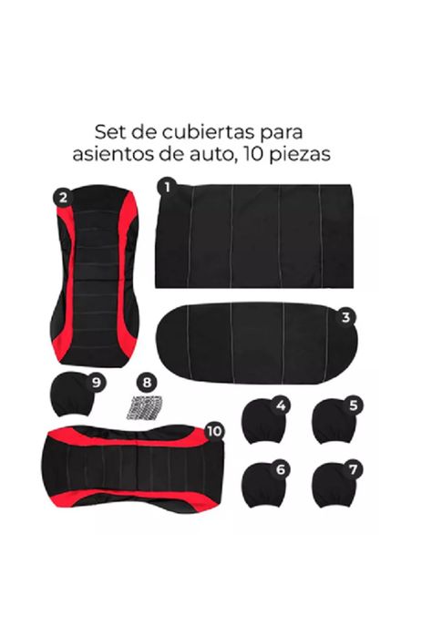 Set funda universal cubre asiento automóvil 10 piezas coche-2