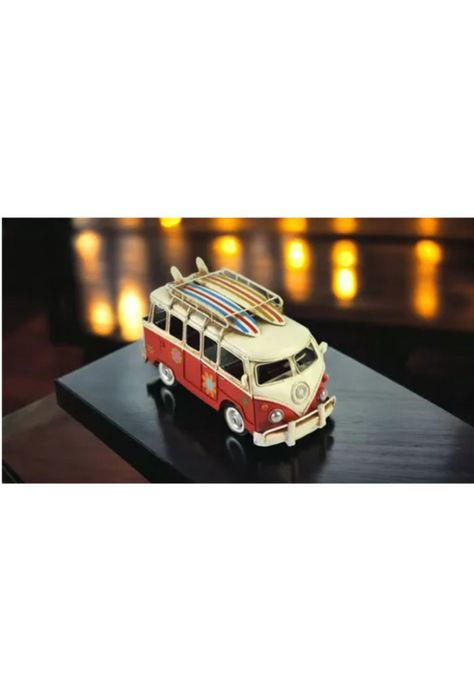 Auto Combi metal vintage, Hawái, rojo, 28 cm-1
