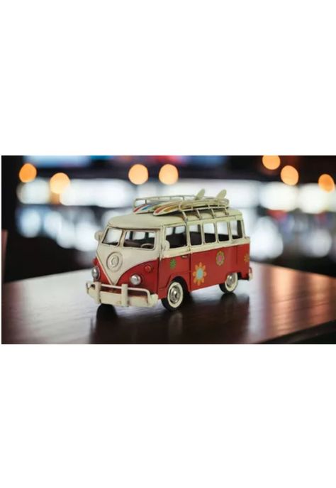 Auto Combi metal vintage, Hawái, rojo, 28 cm-2
