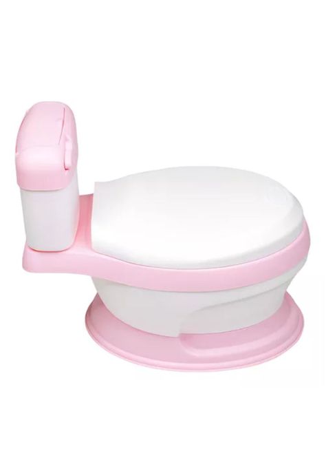 Bacinica bañito entrenador para niños, asiento acolchado, color rosa liso-2
