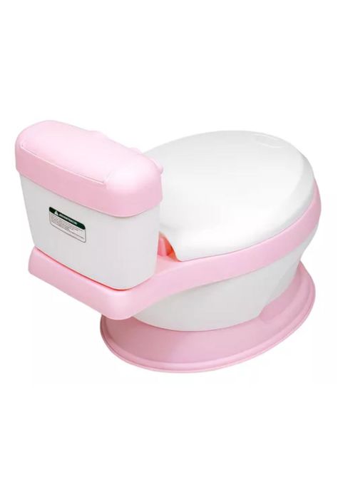 Bacinica bañito entrenador para niños, asiento acolchado, color rosa liso-3