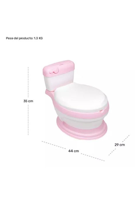 Bacinica bañito entrenador para niños, asiento acolchado, color rosa liso-5