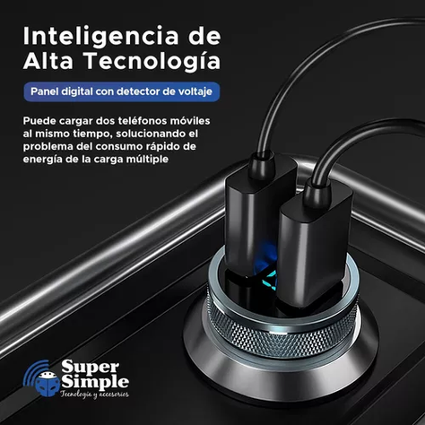 Cargador auto USB-C carga rápida 36W gris-5
