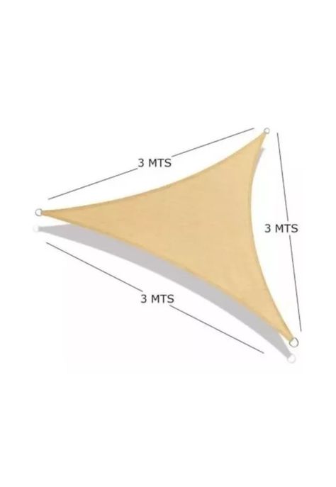 Toldo lona vela sombra triangular 3x3x3 m anti UV beige-1