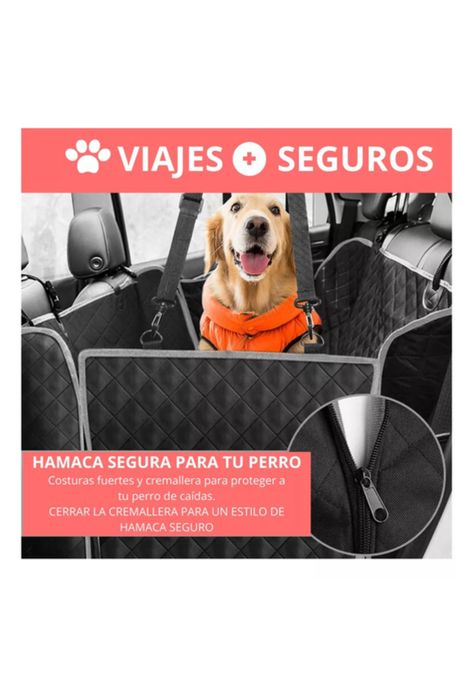 Protector funda cubre asiento de auto perros mascotas impermeable gris-3