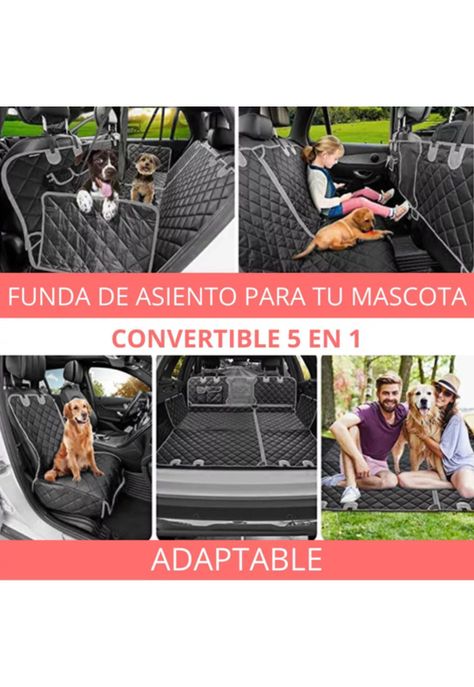 Protector funda cubre asiento de auto perros mascotas impermeable gris-4