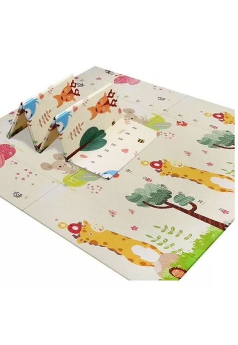 Alfombra antigolpes para niños y bebés, plegable, 200x150 cm-4