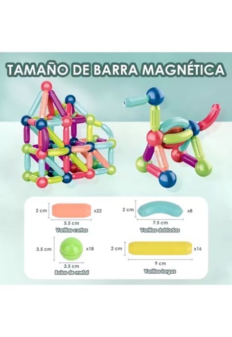 Magnetic sticks: bloques para armar magnéticos 36 piezas multicolor-5