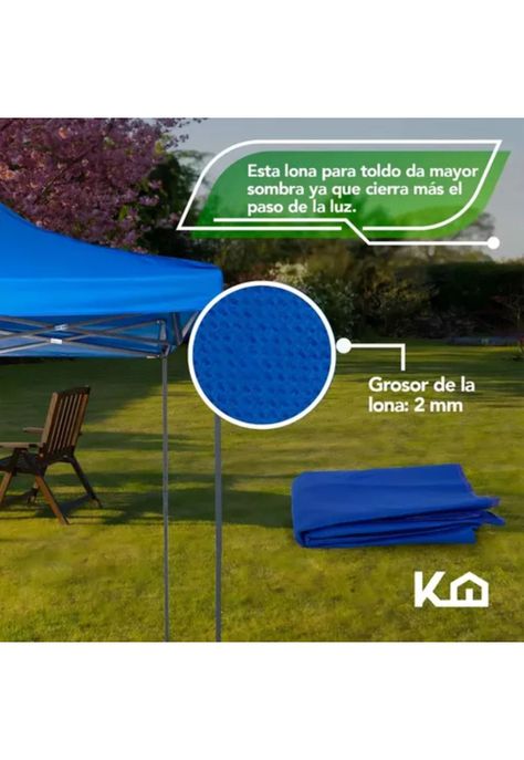 Carpa lona de repuesto para toldo, 3x3 m, impermeable, color blanco-4
