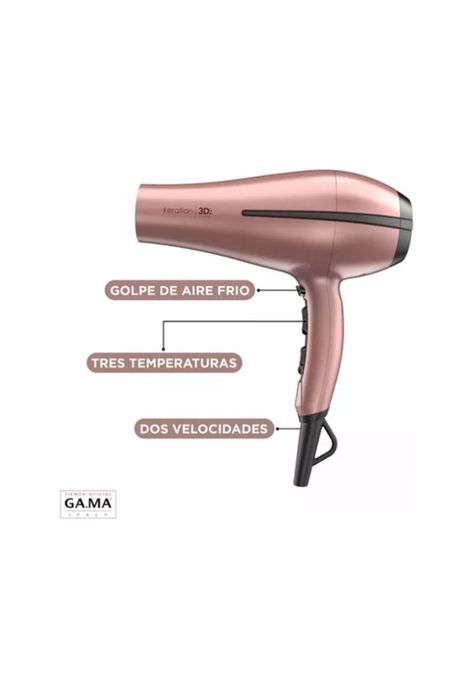 Secador de pelo Gama Bora 3D Therapy Ion Keration 2200W rosa-3