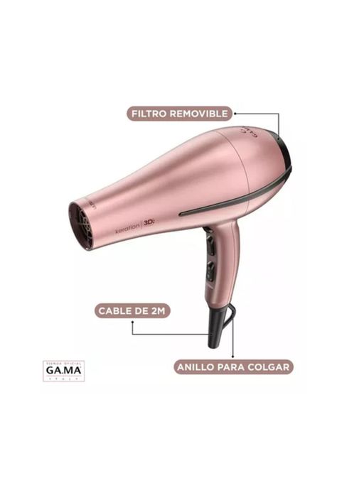 Secador de pelo Gama Bora 3D Therapy Ion Keration 2200W rosa-4
