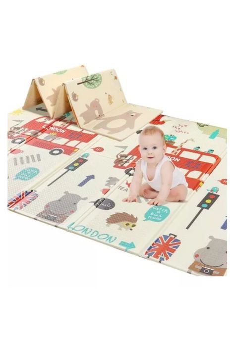 Alfombra antigolpes para niños y bebés, plegable, 200x180 cm-0