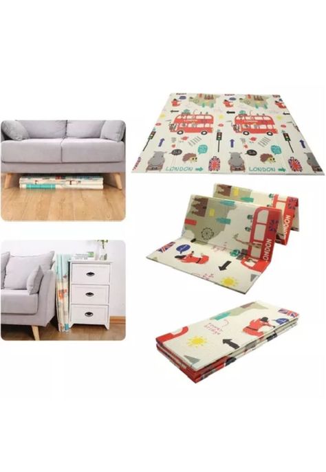 Alfombra antigolpes para niños y bebés, plegable, 200x180 cm-2