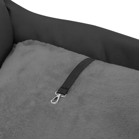Asiento de auto para perro pequeño premium lavable gris-3