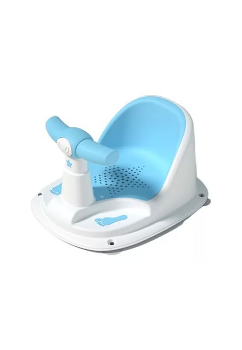 Silla de ducha para bebé, color celeste-0