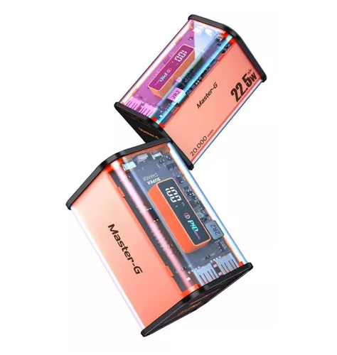Batería externa power bank 20000 mAh carga rápida color naranjo-2