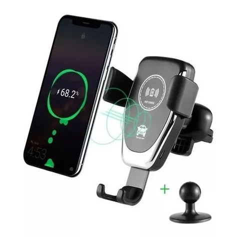 Cargador inalámbrico celular auto 10W soporte carga rápida-0