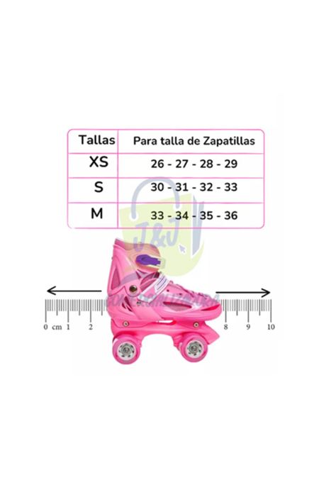 Patines rollers niña más protectores y casco talla M 33-36, rosado-5