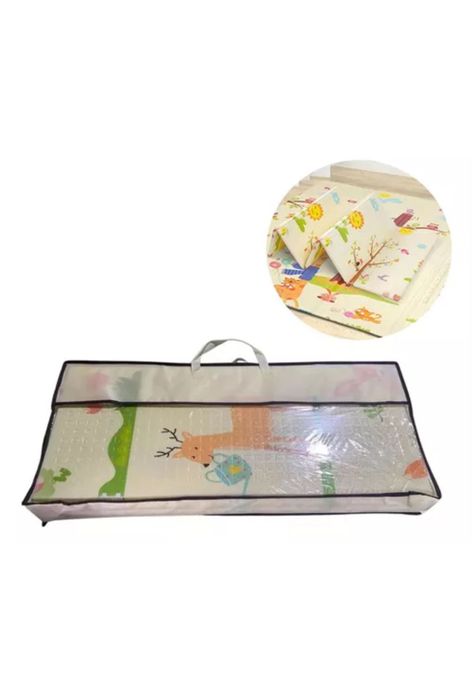 Alfombra antigolpes bebé, plegable, 200x180x1 cm, con bolsa-0