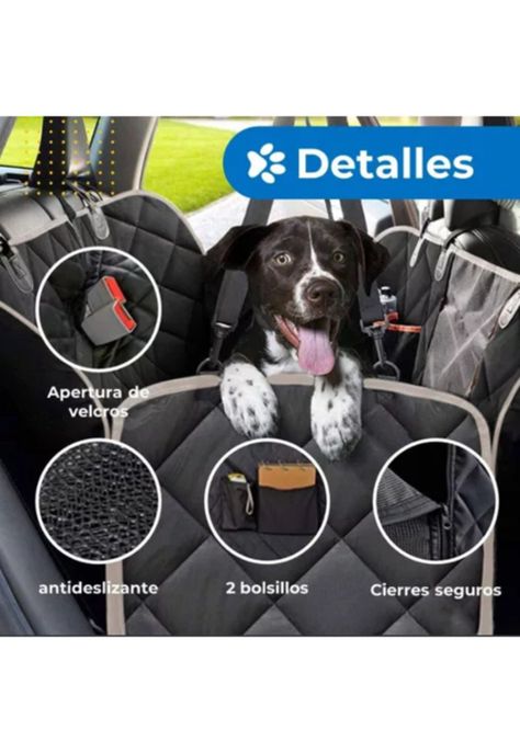 Protector funda cubre asiento auto perros mascotas Petpal negro-1