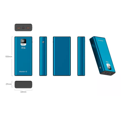 Batería externa power bank 20000 mAh 225W PD Master-G color azul-1