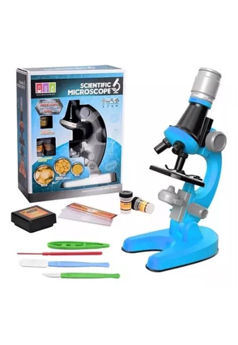 Kit de ciencia para niños, microscopio juguete educativo-0