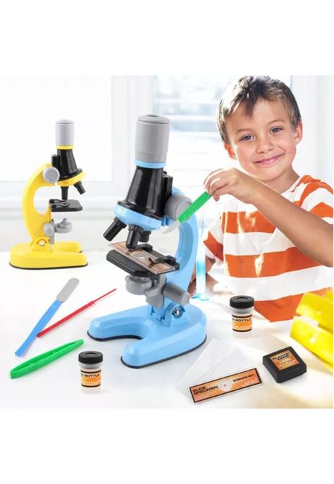 Kit de ciencia para niños, microscopio juguete educativo-2