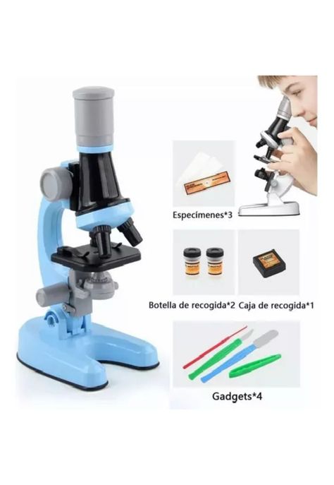 Kit de ciencia para niños, microscopio juguete educativo-3
