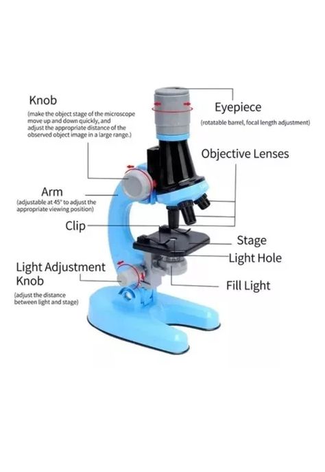 Kit de ciencia para niños, microscopio juguete educativo-4