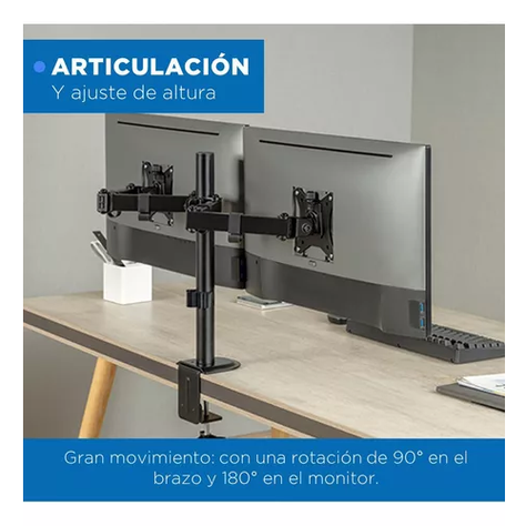 Brazo soporte doble para 2 monitores en base de escritorio-3