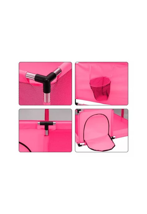Corralito plegable para bebé, corral de seguridad, rosado-1