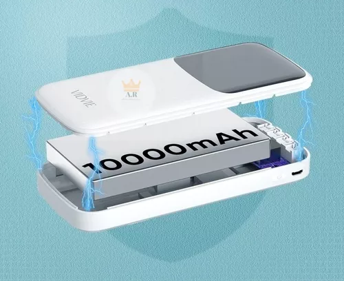 Cargador batería portátil digital 10000 mAh USB-C color blanco-5