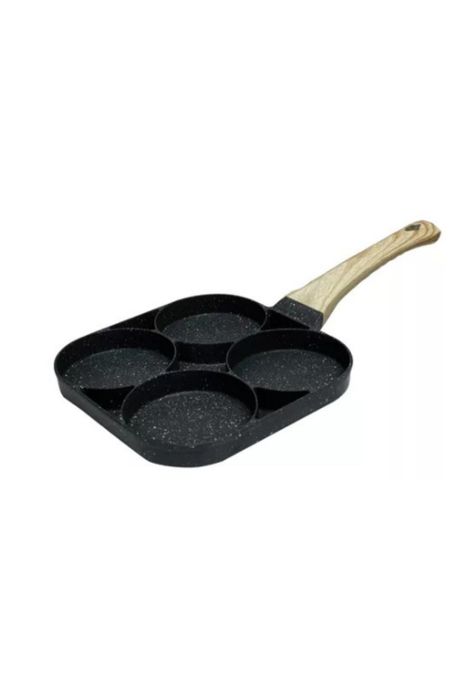 Sartén multiusos con 4 divisiones para huevos, hamburguesas y hot cakes, gris-0