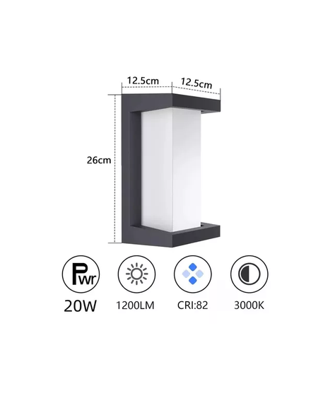 Aplique frío moderno IP65 impermeable exterior color negro-1
