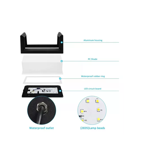 Aplique frío moderno IP65 impermeable exterior color negro-4