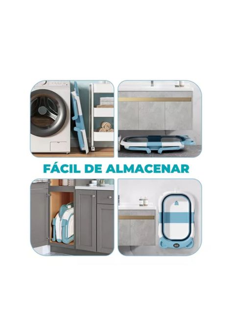 Bañera plegable con termómetro y cojín reforzado, multicolor-1