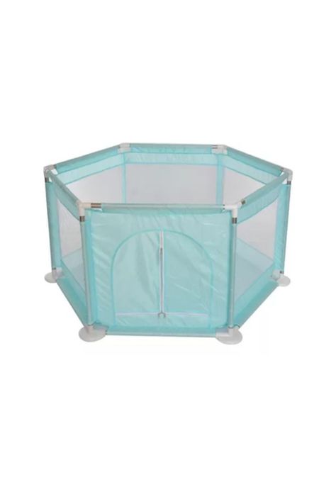 Corral de seguridad hexagonal para bebés, color verde-0