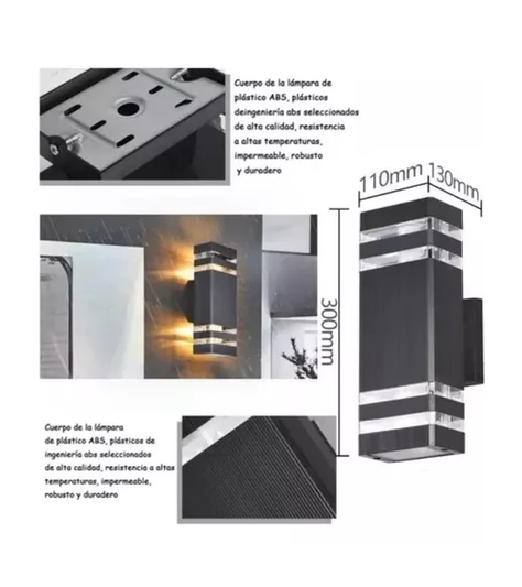 Sensor 360º exterior y agua resistente lámpara de pared-1