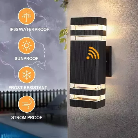 Sensor 360º exterior y agua resistente lámpara de pared-2