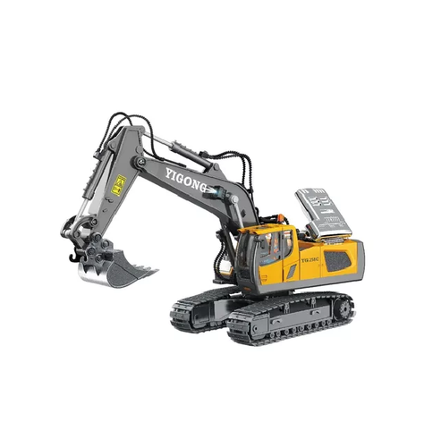 Máquina de construcción control remoto amarillo-0
