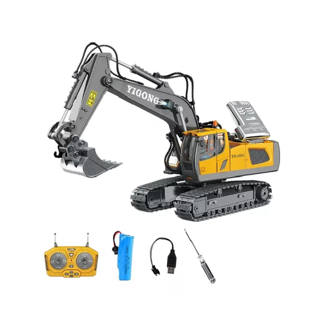 Máquina de construcción control remoto amarillo-1